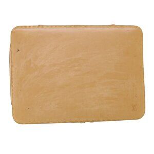 LOUIS VUITTON Valtec Briefcase Nomad Leather Beige M99071 LV Auth 32637A